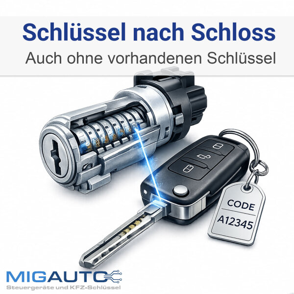 Autoschlüssel nach Schloss fräsen & Reparatur | Fiat Seat Citroen Toyota Hyundai