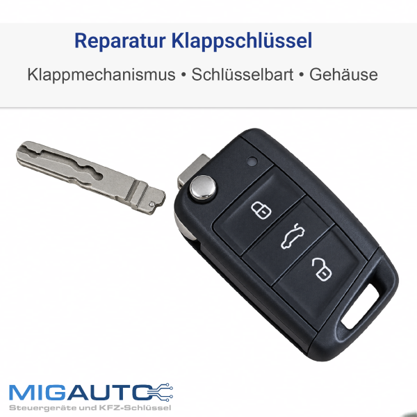 Schlüssel Gehäuse Reparatur Umbau VW Golf 7 Skoda Octavia Seat Leon T5 Altea