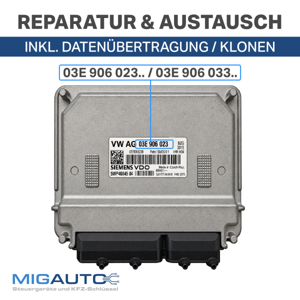VW Polo Skoda Fabia Seat Ibiza Motorsteuergerät Reparatur Klonen Simos Service