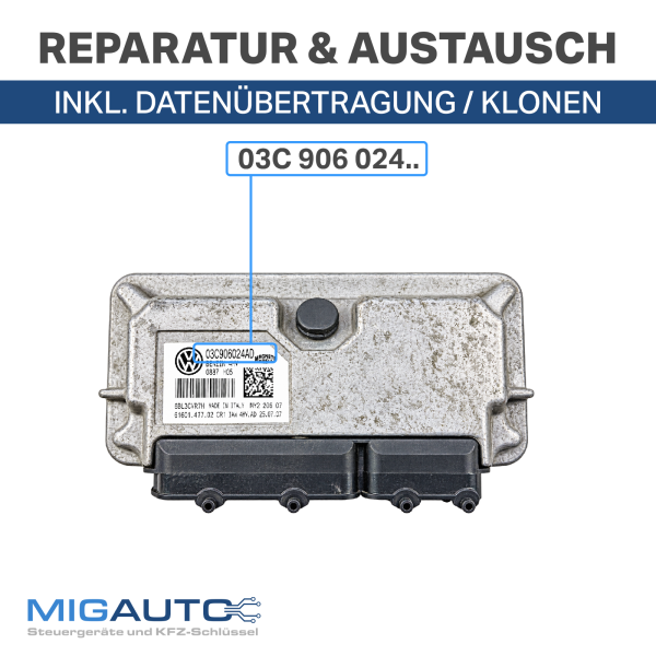 VW Golf Passat Touran 1.4 TSI Motorsteuergerät Reparatur Klonen 03C906024 Serie