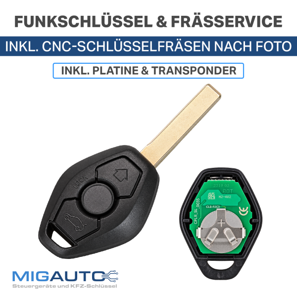 BMW E46 E39 X5 E53 E83 Autoschlüssel Funk Schlüssel Fräsen nach Foto EWS3 HU92